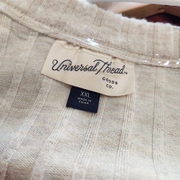 Universal Thread Cream Oatmeal Color Button Front Long Sleeve Cardigan Size XXL - Picture 6 of 7